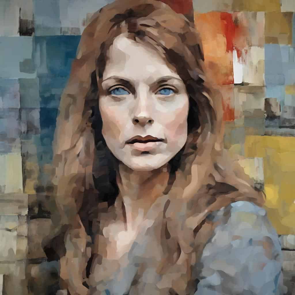 Ουάου, ρεαλιστική ψηφιακή τέχνη γυναίκας με μπλε μάτια, μοντέρνο και δημιουργικό έργο τέχνης, σύγχρονη τέχνη και δημιουργικότητα, ψηφιακή ζωγραφική, ρομαντική.